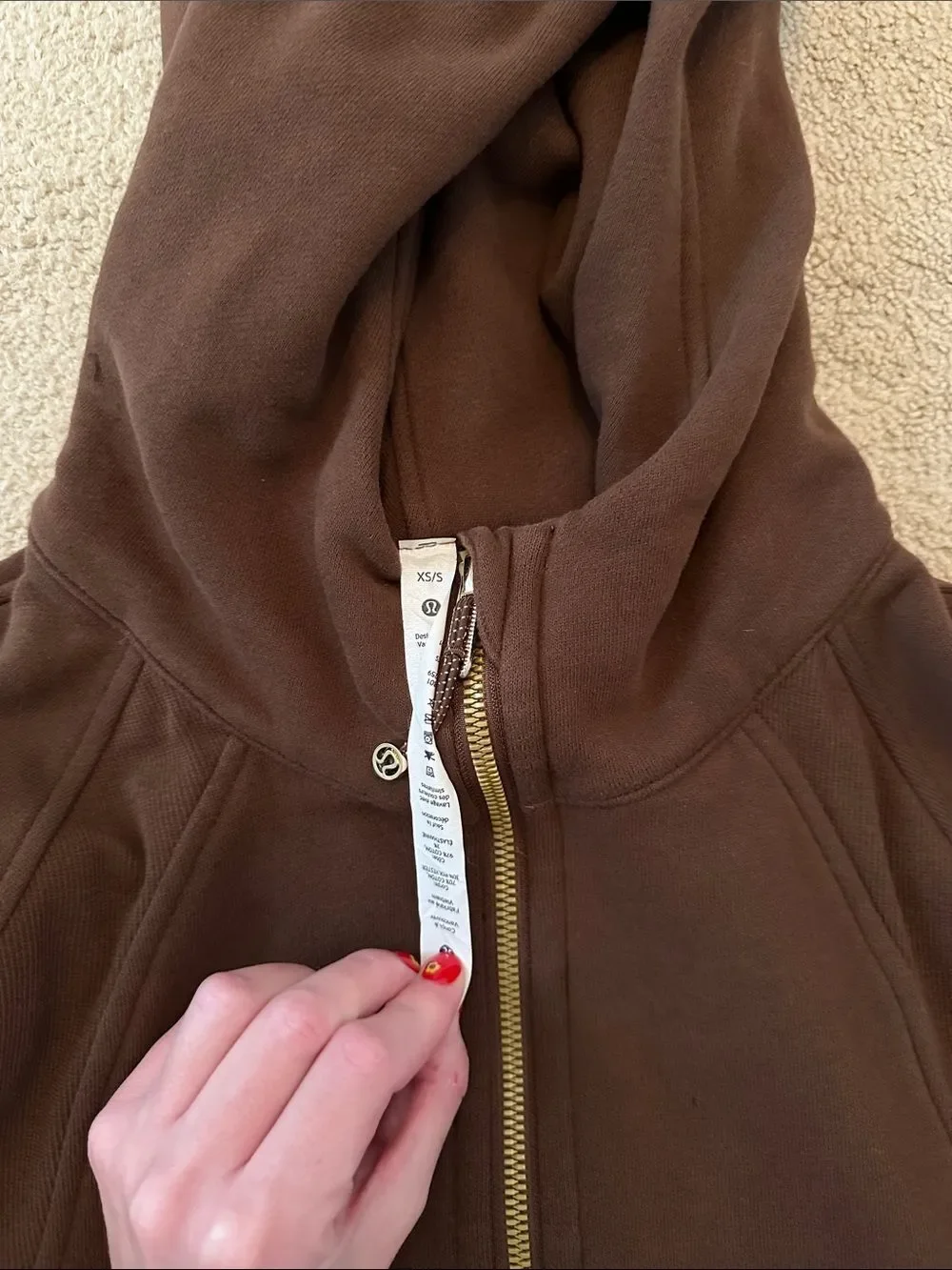 Lululemon Brown Scuba zip up XS/S